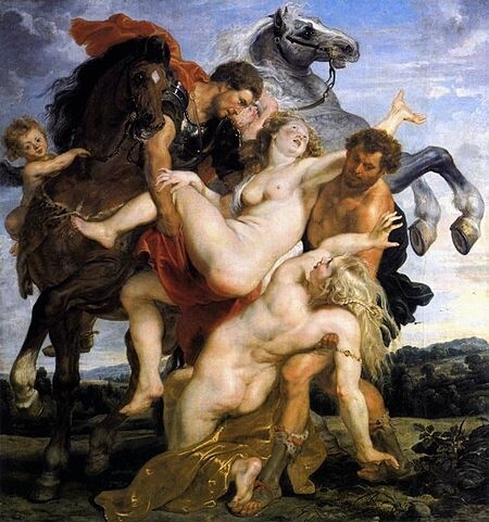 Peter Paul Rubens rape of the daughters of leucippus 1615 1618 Olie doek 224 211 Munchen alte pinakothek